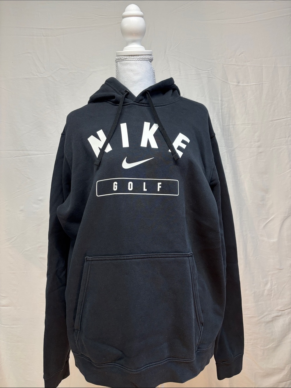 Nike Black Hoodie with White Nike Golf Logo
